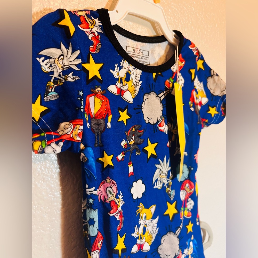 Sonic the Hedgehog Bamboo PJs 6–12M – Soft & Stretchy Short Set